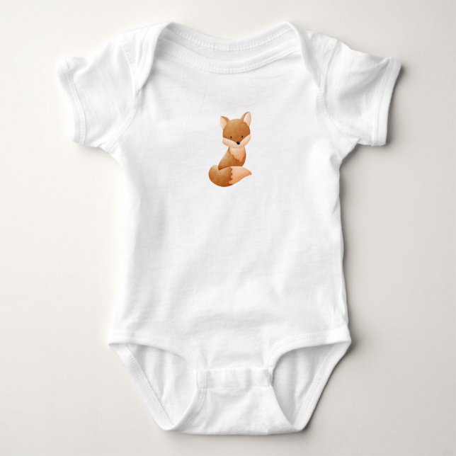 Cute Summer Baby Fox  Bodysuit (Front)