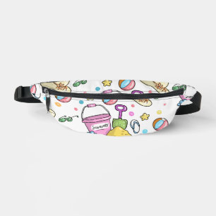 Cute Summer Beach Holiday Doodles Pattern Bum Bags