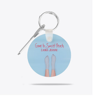 Cute Summer Beach Lake Ocean Whimsical Key Ring