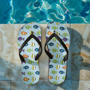 Cute Summer Beach Tropical Fish Pattern Thongs