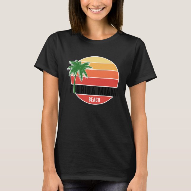 Cute Summer Beach Vacation Tees  Florida Miami Bea (Front)