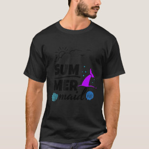 Cute Summer Beautiful Mermaid Tail With Seashells T-Shirt