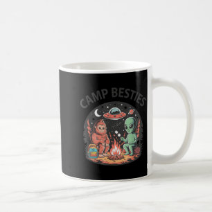 Cute Summer Camp Besties Alien Bigfoot Campground Coffee Mug