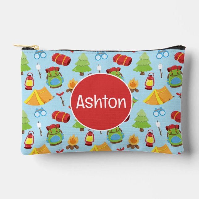 Cute Summer Camp Pattern Accessory Pouch (Front)