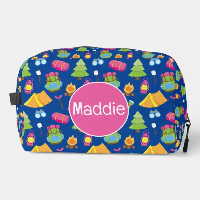 Cute Summer Camp Pattern Dopp Kit (Front)