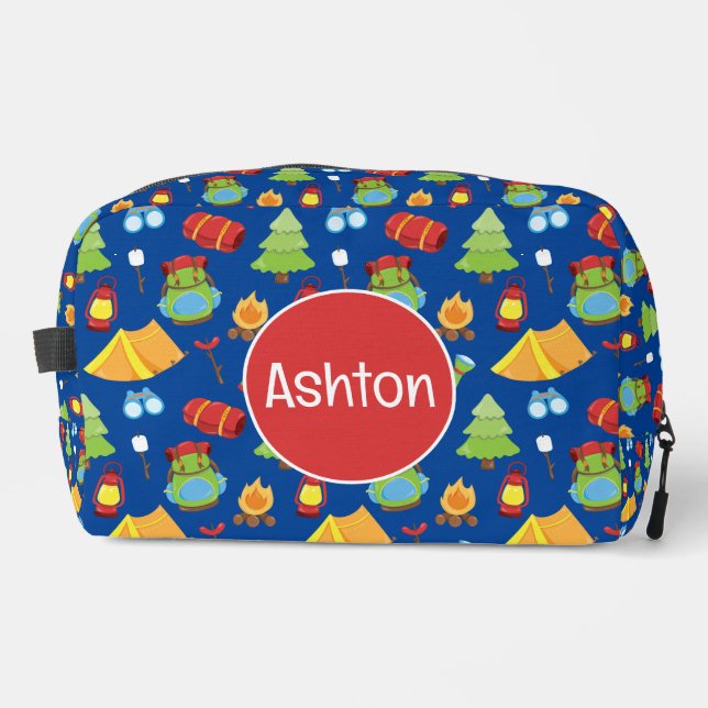 Cute Summer Camp Pattern Dopp Kit (Front)