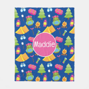 Cute Summer Camp Pattern Fleece Blanket