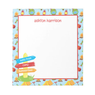 Cute Summer Camp Pattern Notepad