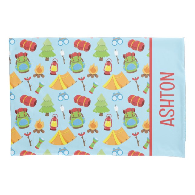 Cute Summer Camp Pattern Pillowcase (Front)