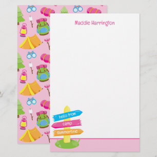 Cute Summer Camp Pattern Stationery