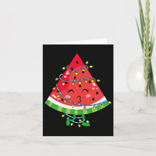 Cute Summer Christmas Watermelon Holiday Christmas Card