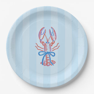 Cute Summer Coastal Lobster Boil Paper Plate