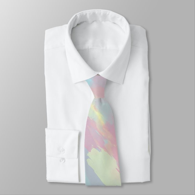 cute summer colourful pastel brushstrokes pattern tie (Tied)