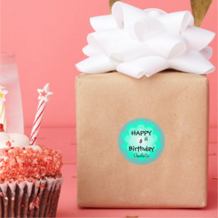 Cute summer Daisy flower petal gradient Birthday Classic Round Sticker
