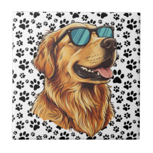 Cute Summer Dog – Adorable Beach Vibes Pup Ceramic Tile