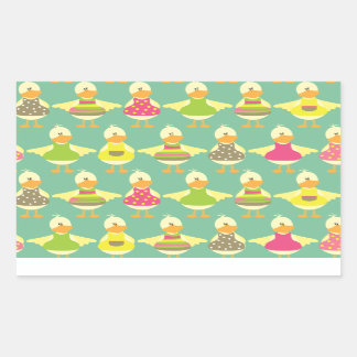 cute summer ducks rectangular sticker