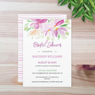 Cute Summer Floral Watercolor Art Invitation