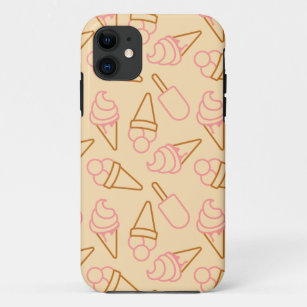 Cute summer food with outline ice cream contours Case-Mate iPhone case