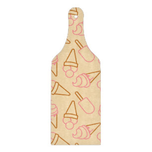 Cute summer food with outline ice cream contours cutting board
