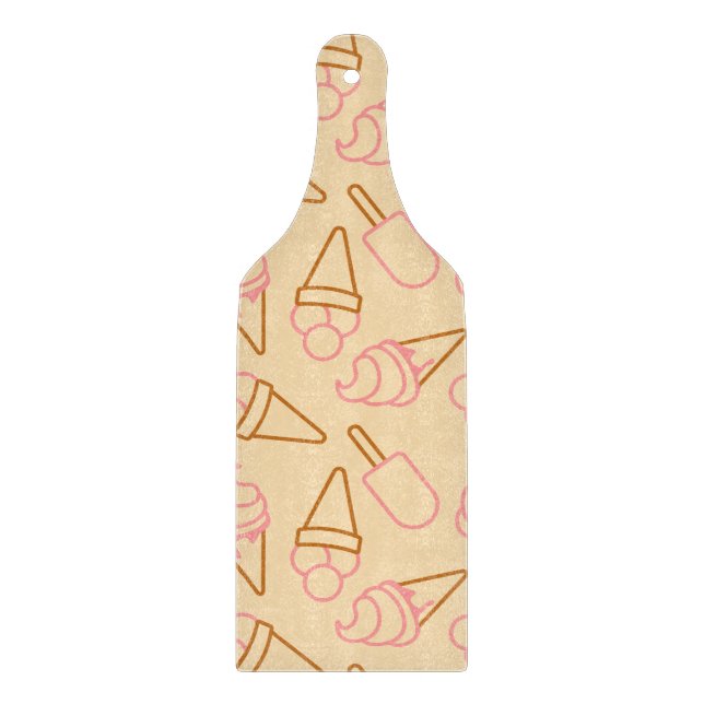 Cute summer food with outline ice cream contours cutting board (Front)
