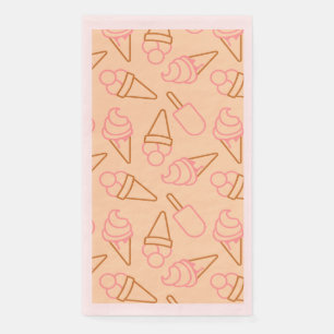 Cute summer food with outline ice cream contours napkin