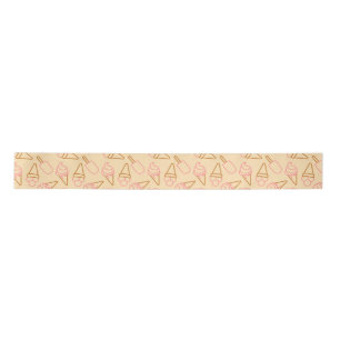Cute summer food with outline ice cream contours satin ribbon