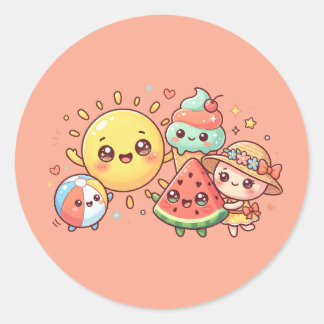 Cute Summer Friends Sticker Sheet