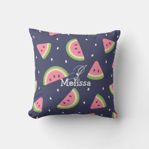 Cute Summer Green Pink Watermelon Fruit Pattern Cushion