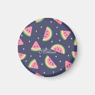 Cute Summer Green Pink Watermelon Fruit Slices Magnet