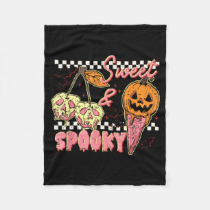 Cute Summer Halloween Funny Ice Cream Cherry Sweet Fleece Blanket