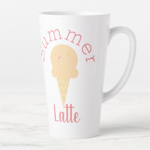 Cute Summer Ice Cream Cone and Sprinkles Latte Mug