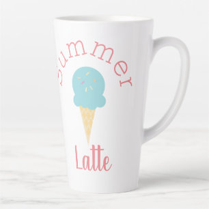 Cute Summer Ice Cream Cone and Sprinkles Latte Mug