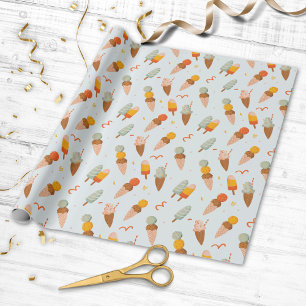 Cute Summer Ice Cream Pattern Wrapping Paper