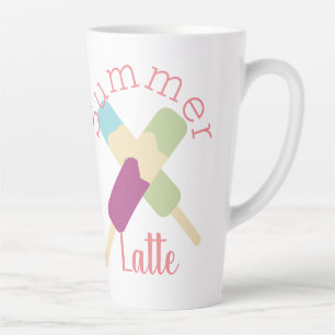 Cute Summer Ice Cream Pop Swirls Latte Mug