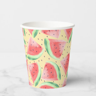 Cute Summer Kawaii Watercolor Watermelon Paper Cups