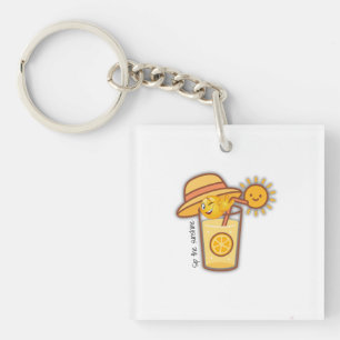 Cute Summer Lemonade Cartoon T-Shirt – Sunny Hat & Key Ring