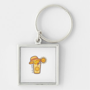 Cute Summer Lemonade Cartoon T-Shirt – Sunny Hat & Key Ring