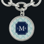 Cute Summer Pattern and Blue Monogram Personalised Bracelet<br><div class="desc">.</div>