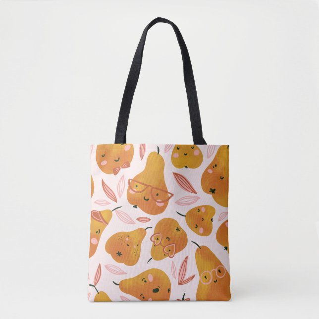 Cute summer pattern with orange pears. tote bag (Front)