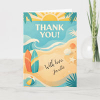 Cute Summer Pool Party Thank You Beach Tropical
