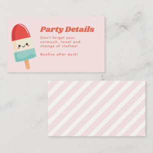Cute Summer Popsicle Birthday Insert Card