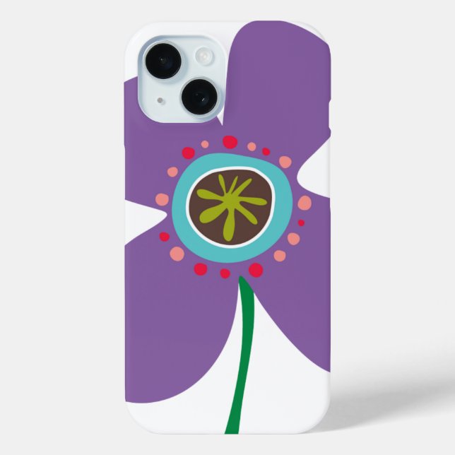 Cute Summer PurpleDaisy Pop Flower Whimsical Fun Case-Mate iPhone Case (Back)