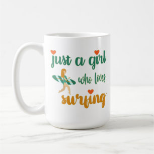 Cute summer quote Just a girl who loves surfing Coffee Mug