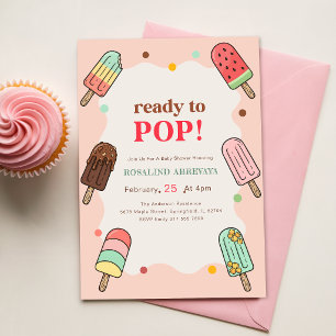 Cute Summer Ready to Pop Popsicle Baby Shower Invitation