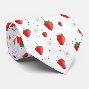 Cute Summer Strawberries & Blossoms Tie