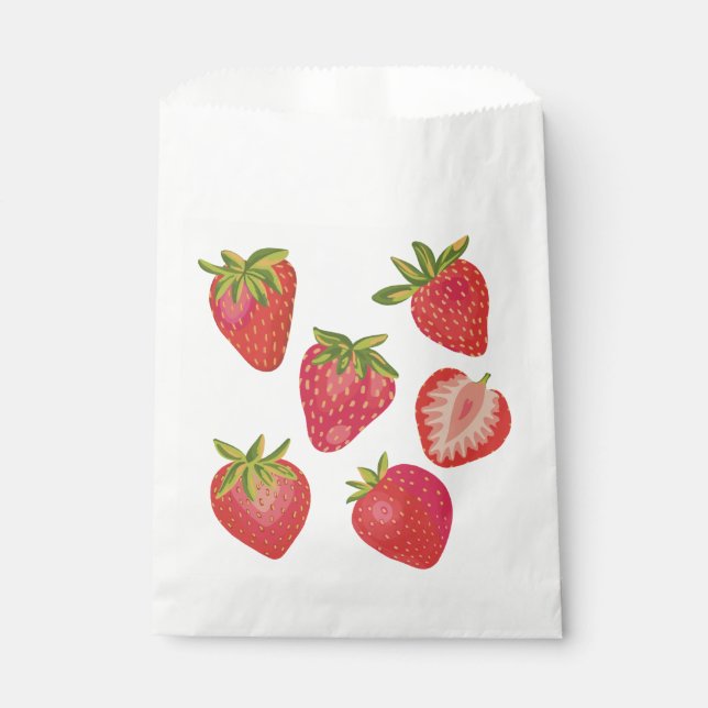 Cute Summer Strawberry Favour Bag (Front)