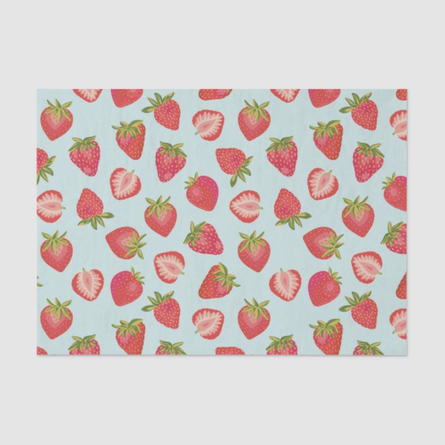 Cute Summer Strawberry pattern Tissue Paper (Front)