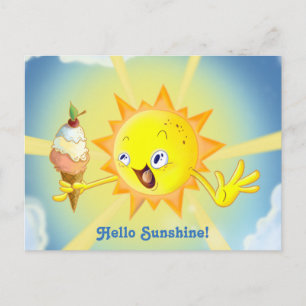 Cute Summer Sun Kawaii Postcard