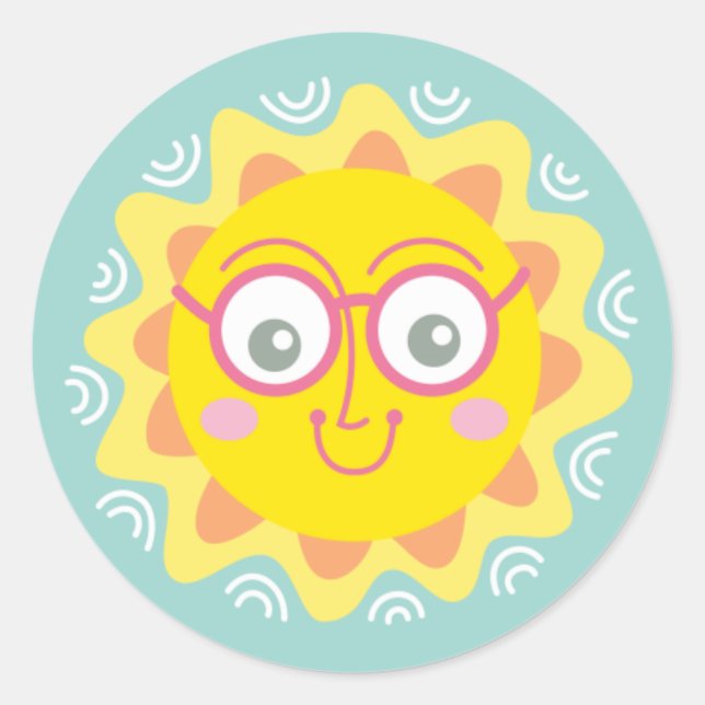 Cute Summer Sunshine Sticker (Front)