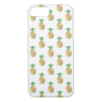 Cute Summer Tropical Gold Foil Pineapple Pattern
